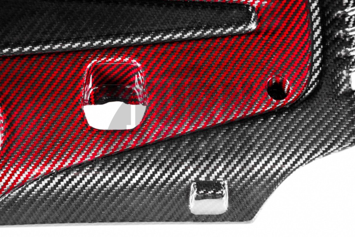 Honda Civic Type R FK2 / FK8 Carbon Fiber / Red Kevlar Engine Cover by Eventuri