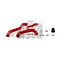 Mishimoto silikona dzesēšanas šļūteņu komplekts Abarth 595 Black Color Color Red