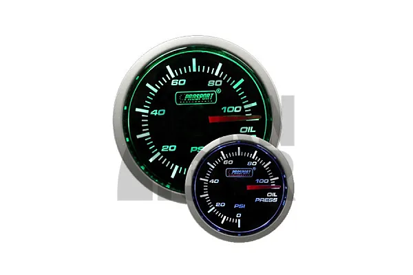 52mm Eļļas Spiediena Mērītājs Zaļš / Balts Prosport