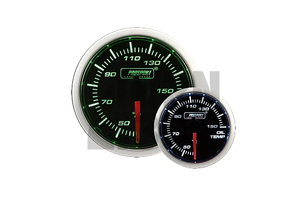 52mm eļļas temperatūras mērītājs Zaļš / Balts Prosport