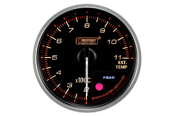 52mm Sarkanā / Baltā Izplūdes Temperatūras Mērītājs Prosport Supreme
